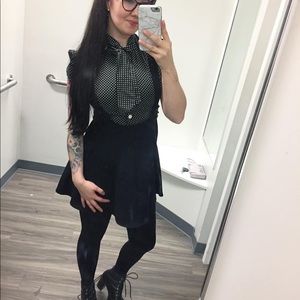 Flare suspenders skirt